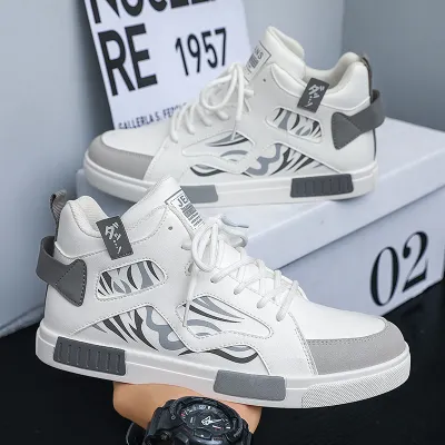 Premium Leather High Top Sneakers for Men